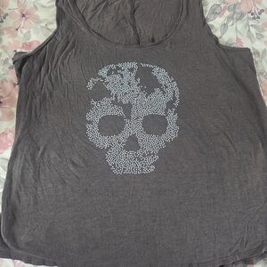Rock & Republic Charcoal Skull Tank Top